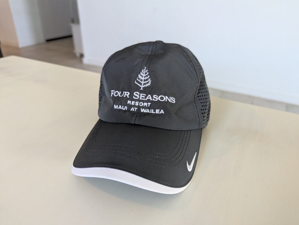 Nike Golf Four Seasons Resort Maui Wailea Hat Cap Dri-Fit Perforated Gray Mens